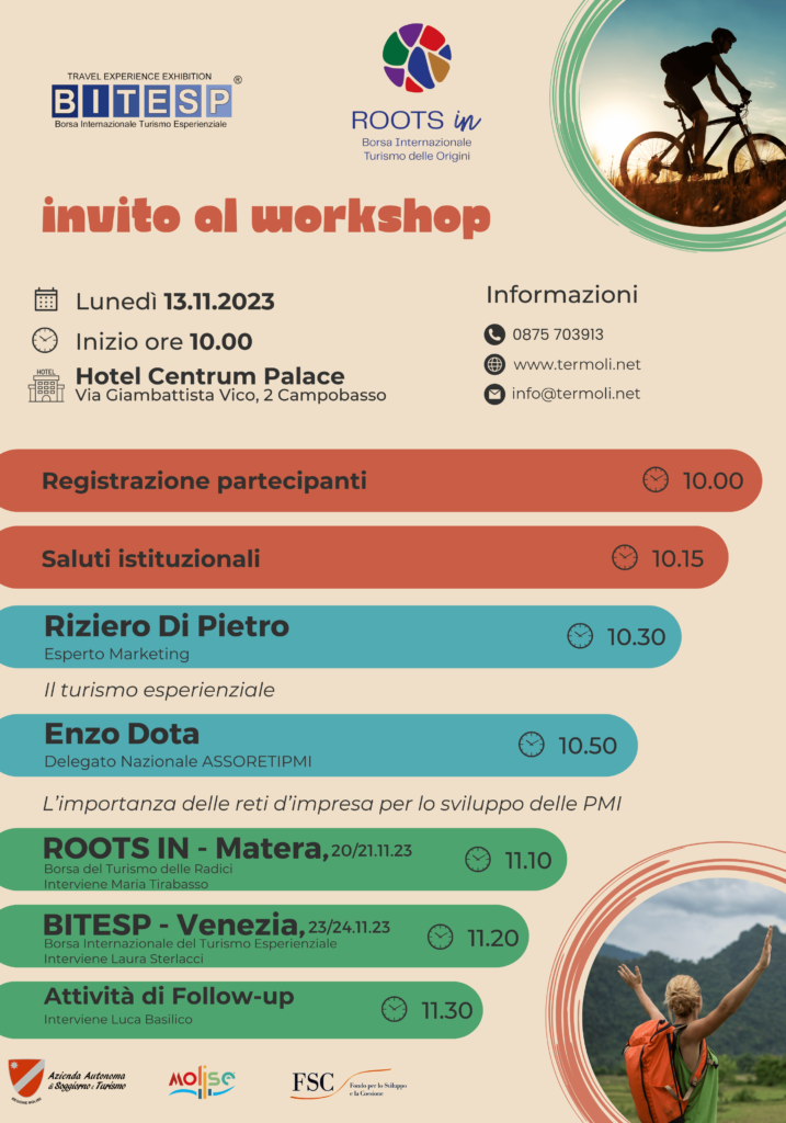 Programma dell'invito al Workshop di preparazione alla BITESP e al ROOTSin Lunedì 13.11.23